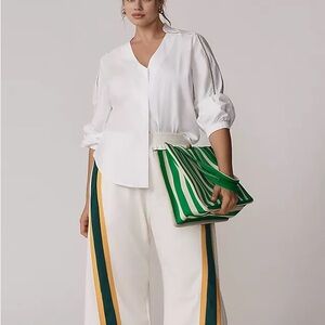 New Plus Size Universal Standard Cotton Poplin V-Neck Blouse Size 3X